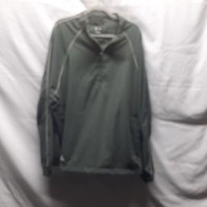Adidas Climaproof Khaki Green W/piping Pullover 1/4 zip vent back Windbreaker 2X